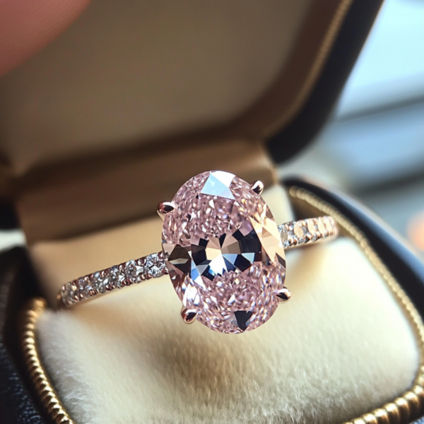 微信图片_20250516160733 Manufacturer Custom Dropshipping Fine Jewelry GRA 14K White Gold 3ct Oval Cut VVS Pink Moissanite Diamond Jewellery Ring