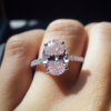 微信图片_20250516160735 Manufacturer Custom Dropshipping Fine Jewelry GRA 14K White Gold 3ct Oval Cut VVS Pink Moissanite Diamond Jewellery Ring
