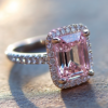 Manufacturer Custom Dropshipping Fine Jewelry GRA 14K Gold 3ct Emerald Cut VVS Pink Moissanite Diamond Jewellery Engagement Ring