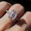 Manufacturer Custom Dropshipping Fine Jewelry GRA 14K Gold 3ct Emerald Cut VVS Pink Moissanite Diamond Jewellery Engagement Ring