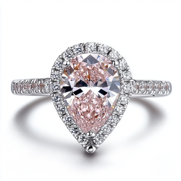 微信图片_20250516171006 Manufacturer Custom Dropshipping Fine Jewelry GRA 14K Gold 3ct Pear Cut VVS Pink Moissanite Diamond Jewellery Engagement Ring
