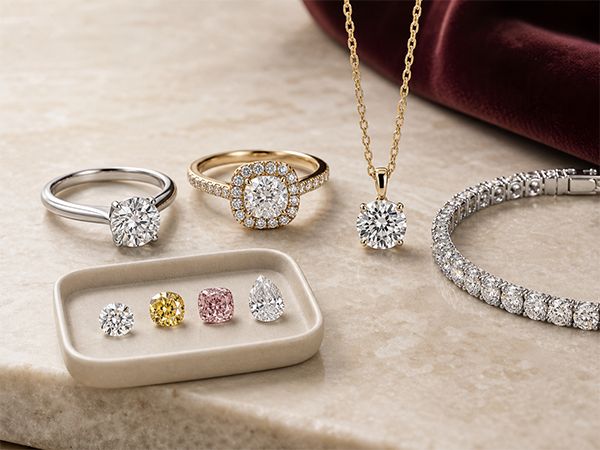 Fine jewelry with lab-grown diamonds in gold by SGARIT